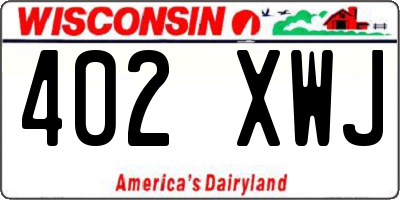 WI license plate 402XWJ