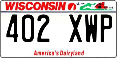 WI license plate 402XWP