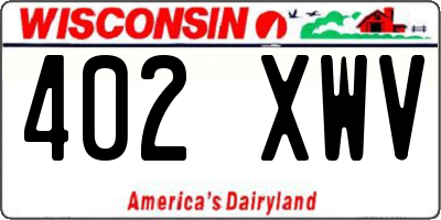 WI license plate 402XWV