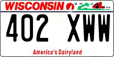 WI license plate 402XWW