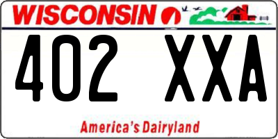 WI license plate 402XXA