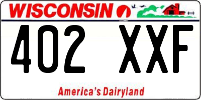WI license plate 402XXF