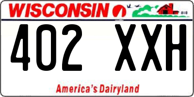 WI license plate 402XXH