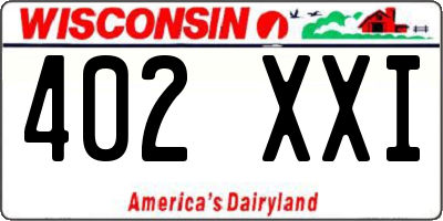 WI license plate 402XXI