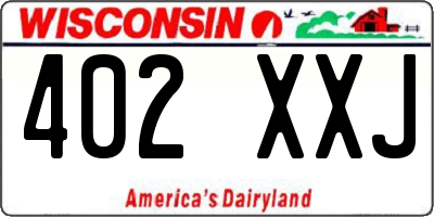 WI license plate 402XXJ