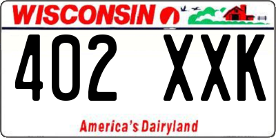 WI license plate 402XXK