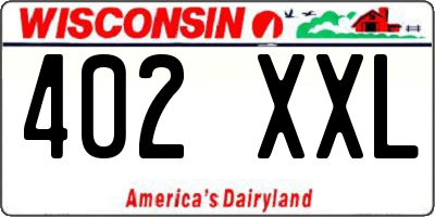 WI license plate 402XXL