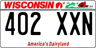 WI license plate 402XXN