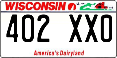 WI license plate 402XXO