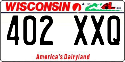 WI license plate 402XXQ