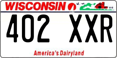 WI license plate 402XXR