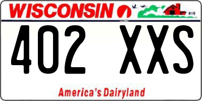 WI license plate 402XXS