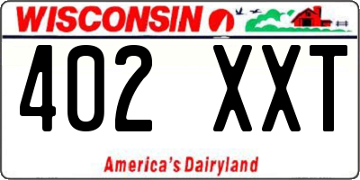 WI license plate 402XXT