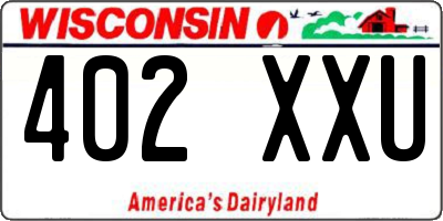 WI license plate 402XXU