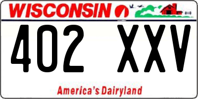 WI license plate 402XXV
