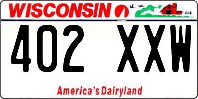WI license plate 402XXW