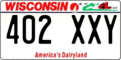 WI license plate 402XXY