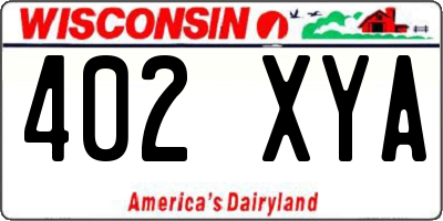 WI license plate 402XYA