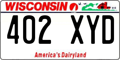 WI license plate 402XYD