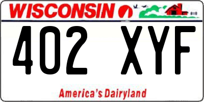 WI license plate 402XYF