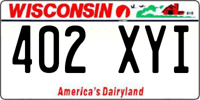WI license plate 402XYI