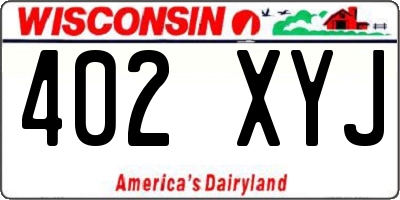 WI license plate 402XYJ