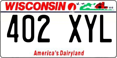 WI license plate 402XYL