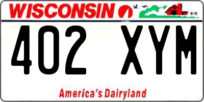 WI license plate 402XYM