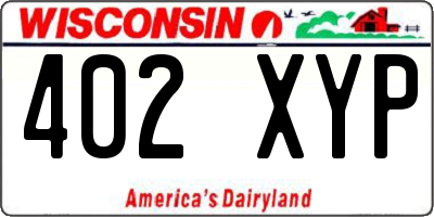 WI license plate 402XYP