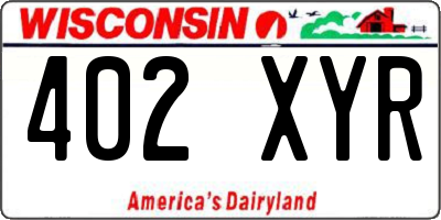 WI license plate 402XYR