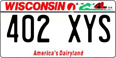 WI license plate 402XYS
