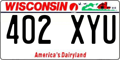 WI license plate 402XYU