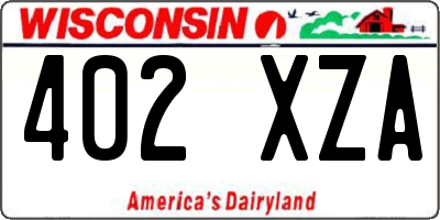 WI license plate 402XZA