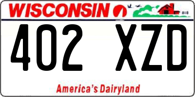 WI license plate 402XZD
