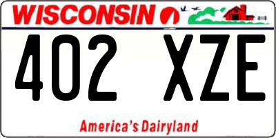 WI license plate 402XZE