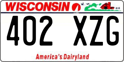 WI license plate 402XZG