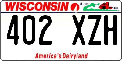 WI license plate 402XZH