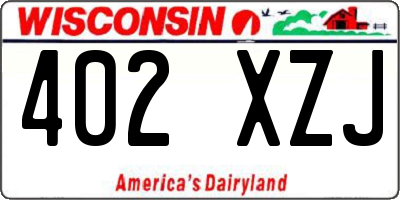 WI license plate 402XZJ