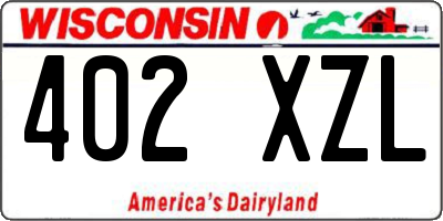 WI license plate 402XZL