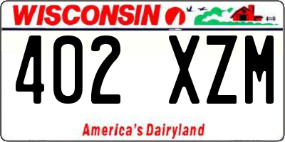 WI license plate 402XZM