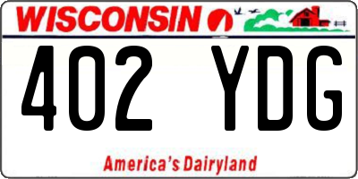 WI license plate 402YDG