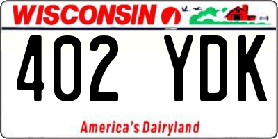 WI license plate 402YDK