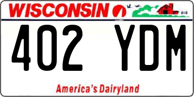 WI license plate 402YDM