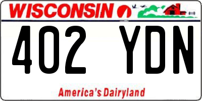 WI license plate 402YDN