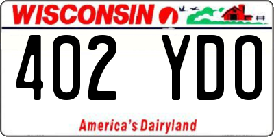 WI license plate 402YDO