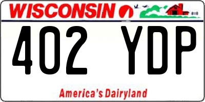 WI license plate 402YDP