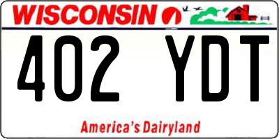 WI license plate 402YDT