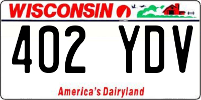 WI license plate 402YDV