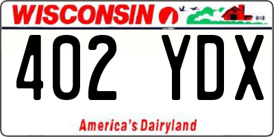 WI license plate 402YDX