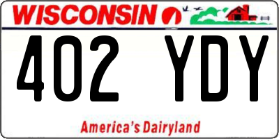 WI license plate 402YDY